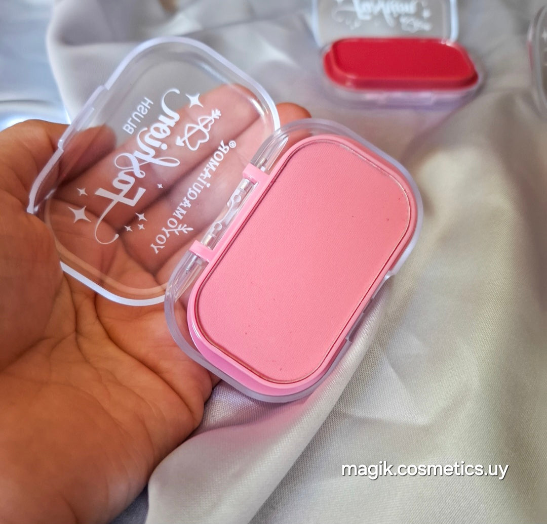 Rubor en polvo con espejo y esponjita #346