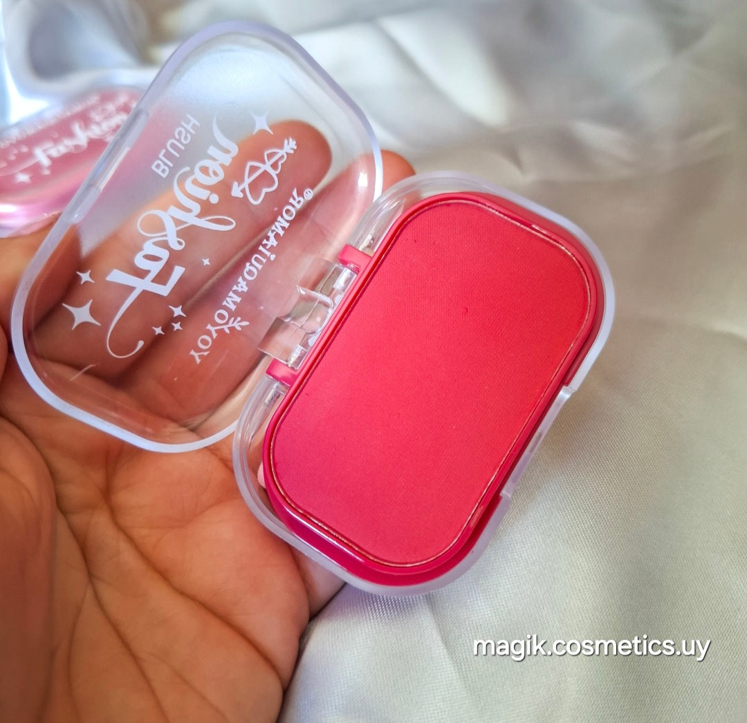 Rubor en polvo con espejo y esponjita #346