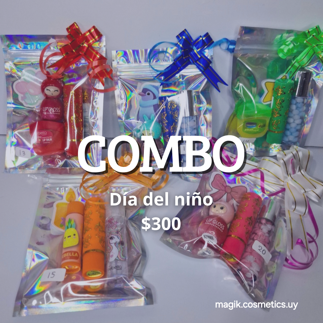 Combo día del niño (bálsamos y brillos labiales